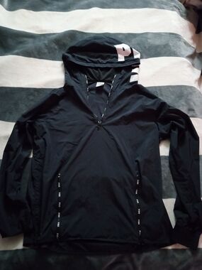Victoria's Secret PINK Black Hooded Jacket with White Trim